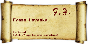 Frass Havaska névjegykártya